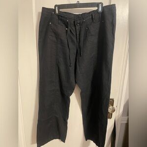 INC International Concepts Black Linen Drawstring Pants